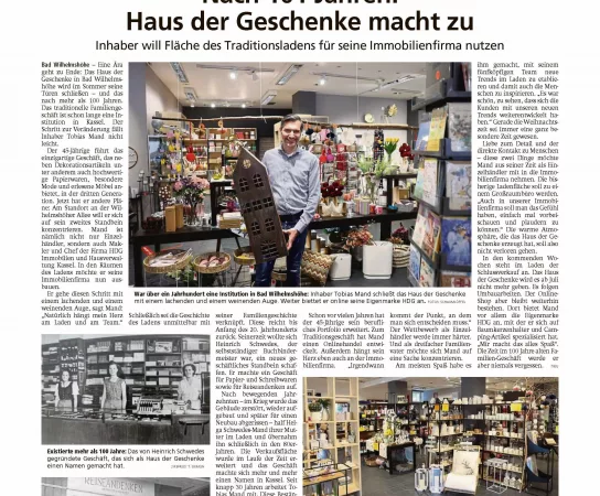 Zeitungsartikel Extra Tip Kassel vom 18.05.2024